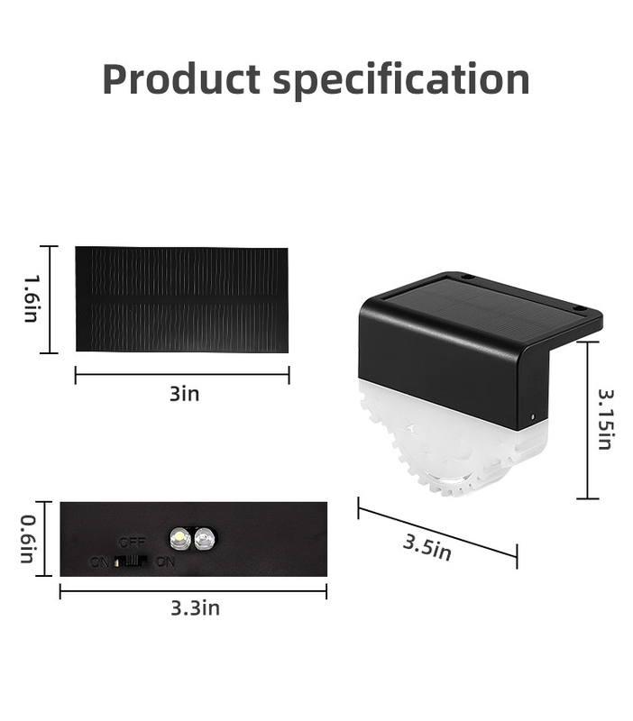 ABS PC Ηλιακό LED φώτα κήπου εξωτερικά Ηλιακή λαμπτήρα Ηλιακό φράχτη φώτα