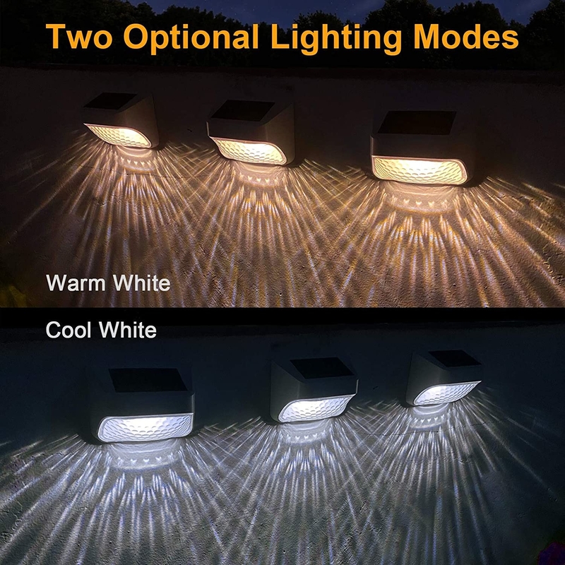 RGB Warm White Solar Fence Light IP65 Ανερόστεγος Επίπεδος Μονοκρυσταλλικό πυρίτιο 15 ώρες χρόνος εργασίας