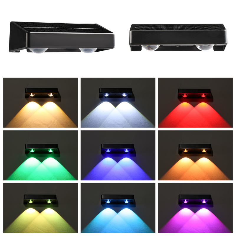Δύο τρόποι Ανερόφθαλμος RGB Ηλιακό Φως τοίχου με θερμό λευκό χρώμα φωτισμού RGB και 2 LED φούσκας