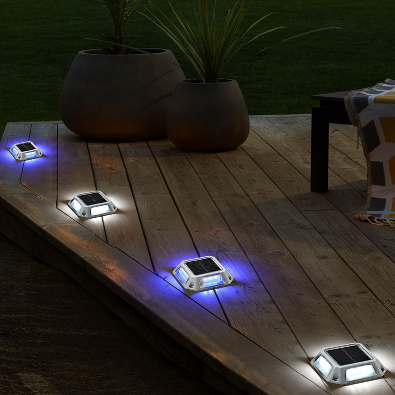 LED Ηλιακό Φως Αλουμινίου 20 Λουμέν IP68 Αδιάβροχο 4-Pack με εγκατάσταση βίδες