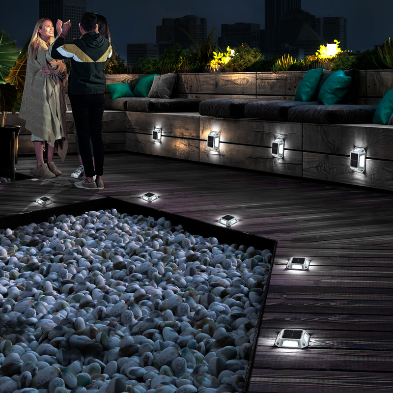 LED Ηλιακό Φως Αλουμινίου 20 Λουμέν IP68 Αδιάβροχο 4-Pack με εγκατάσταση βίδες