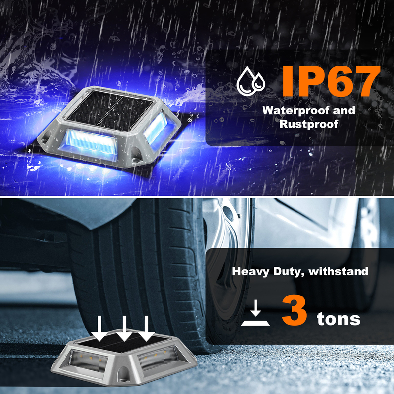IP67 Αδιάβροχα εξωτερικά ηλιακά λάμπες ασφαλείας Σκάλα Σκάλα Κήπος Γήπεδος Δρόμος Φως αποβάθρας