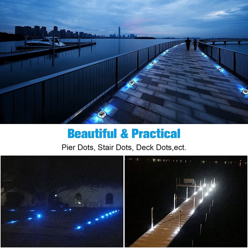 Αλουμινένιο LED Ηλιακό Φως Αποβάθρας 140g Βάρος Bule/Κρύο Λευκό για Marine Docking εφαρμογές