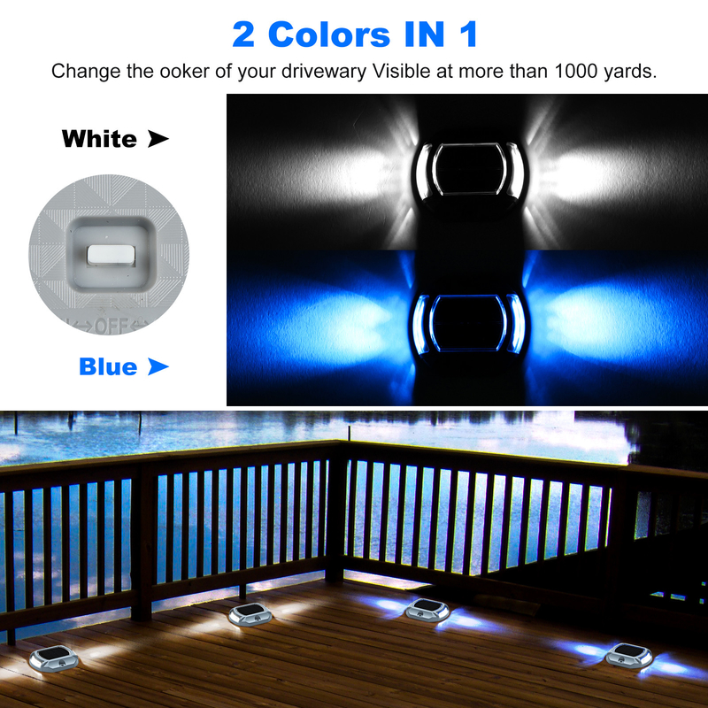LED Ηλιακό Φως Πυροσβεστικό IP68 2V Γαλάζιο/Κρύο Λευκό 20 Λουμέντα φωτεινότητα Εγκατάσταση βίδες