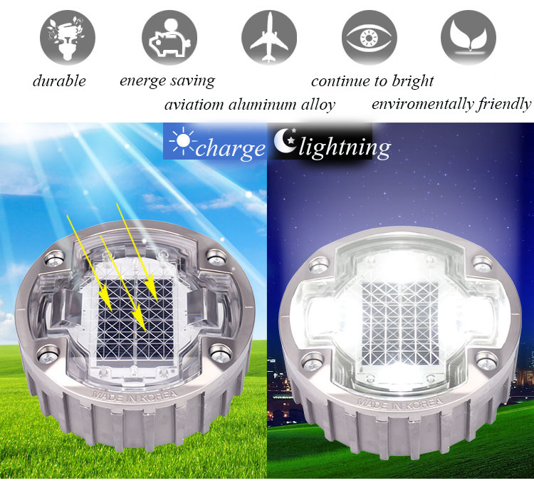123 * 50 mm Ηλιακά LED οδικά κενά με κράμα αλουμινίου και απόσταση ορατότητας έως 500m