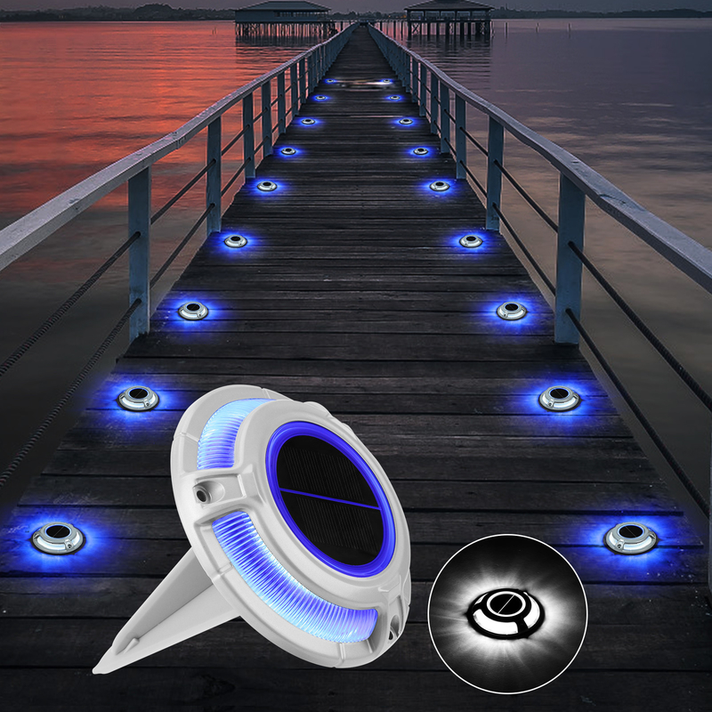 2V LED Solar Dock Light Αλουμινίου PC Στροφή Εγκαταστημένο Λεκάνιο 3t 115*22.5MM