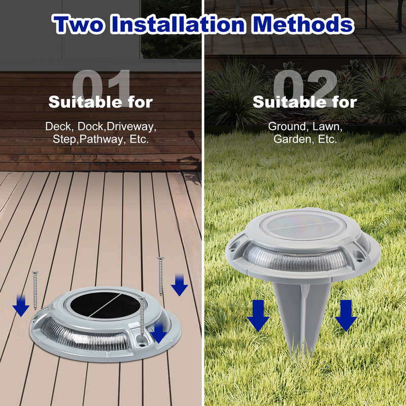 2V LED Solar Dock Light Αλουμινίου PC Στροφή Εγκαταστημένο Λεκάνιο 3t 115*22.5MM