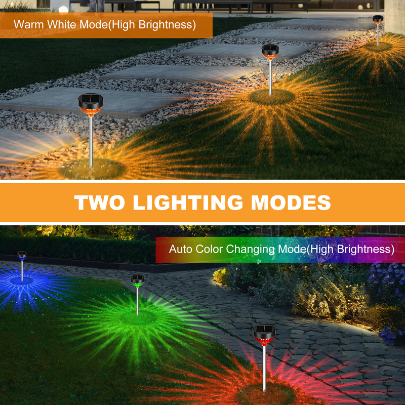 Κήπος Ηλιακό μονοπάτι Φως Εισάγετε γρασίδι RGB αλλαγή Αδιάβροχο IP65 Φως τοπίου Διακόσμηση αυλής
