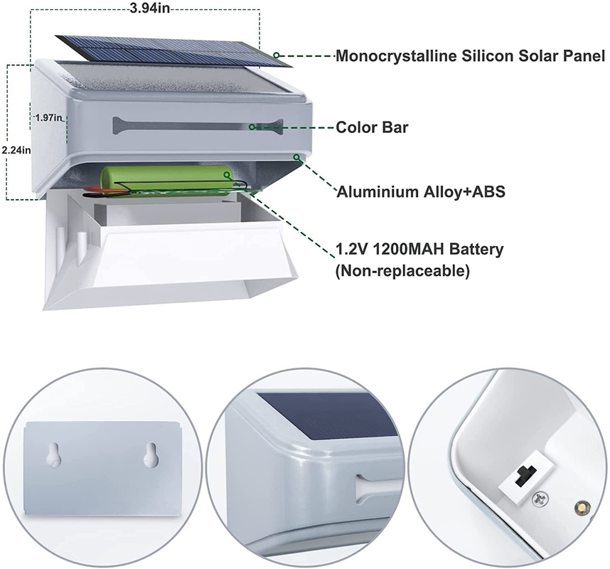200g 3PCS Ανερόπλεκτο εξωτερικό ηλιακό τοίχωμα RGB θερμό λευκό ηλιακό πάνελ Τερνάριο μπαταρία λιθίου