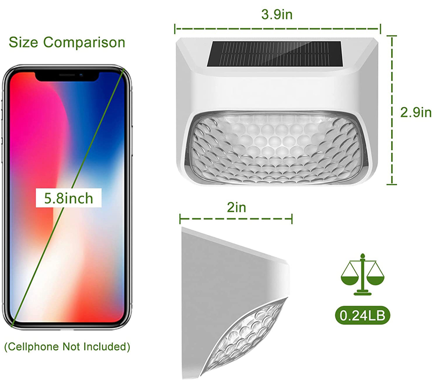 Εξωτερικά ηλιακά φράχτη φώτα με 20 Lumen IP65 Αδιάβροχο LED ηλιακό φράχτη διακόσμηση