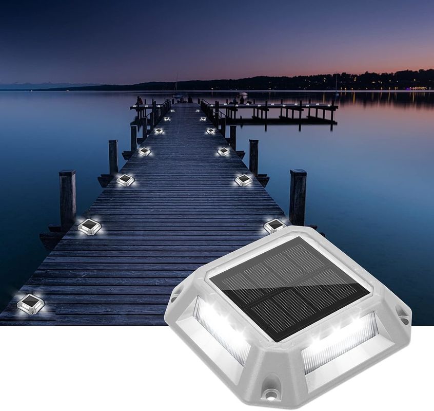 12PCS LED Bead Solar LED Driveway Φώτα αποβάθρας για εξωτερική προειδοποίηση