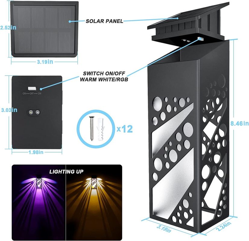 4.5 ώρες φόρτισης Ηλιακό φράχτη Φως για εύκολη φροντίδα εξωτερικό φωτισμό
