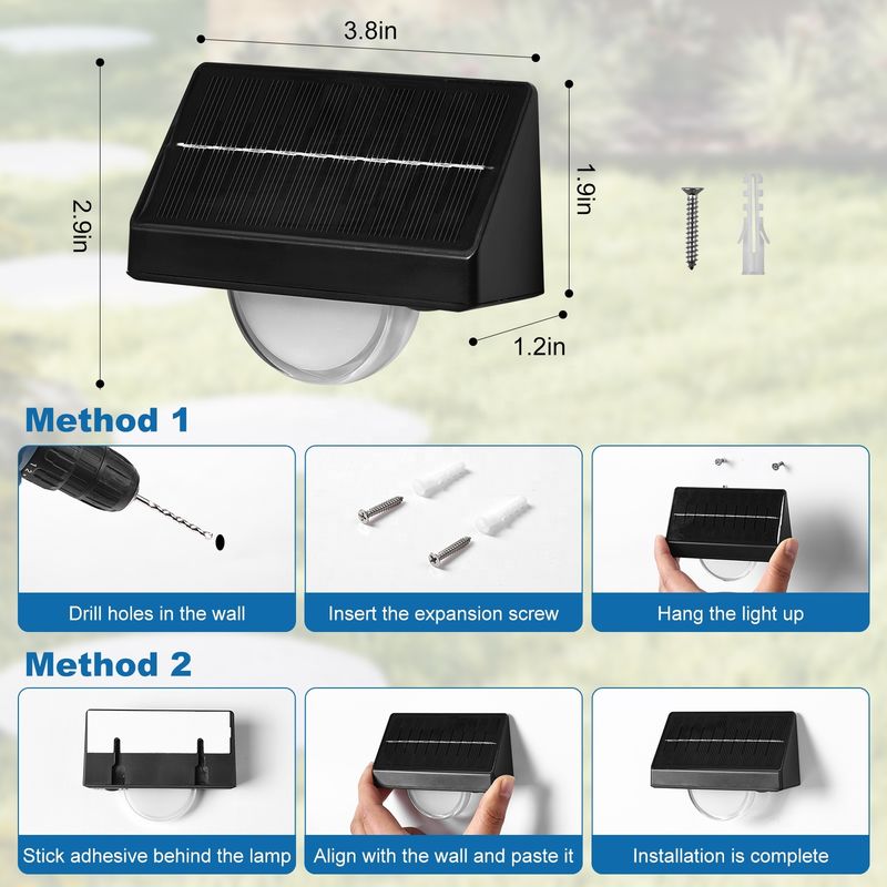 Εξωτερικά ηλιακά φώτα σκαλοπατιών LED IP65 Αδιάβροχα 7 Χρωμάτων RGB