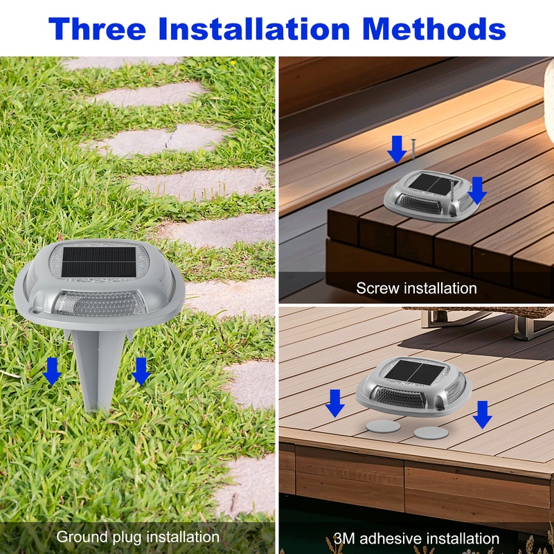 Αδιάβροχο Φωτιστικό Αποβάθρας IP67 με ηλιακή ενέργεια με μπαταρία 1.2V/600mah και ηλιακό πάνελ 2V/140ma σε Λευκό+Μπλε