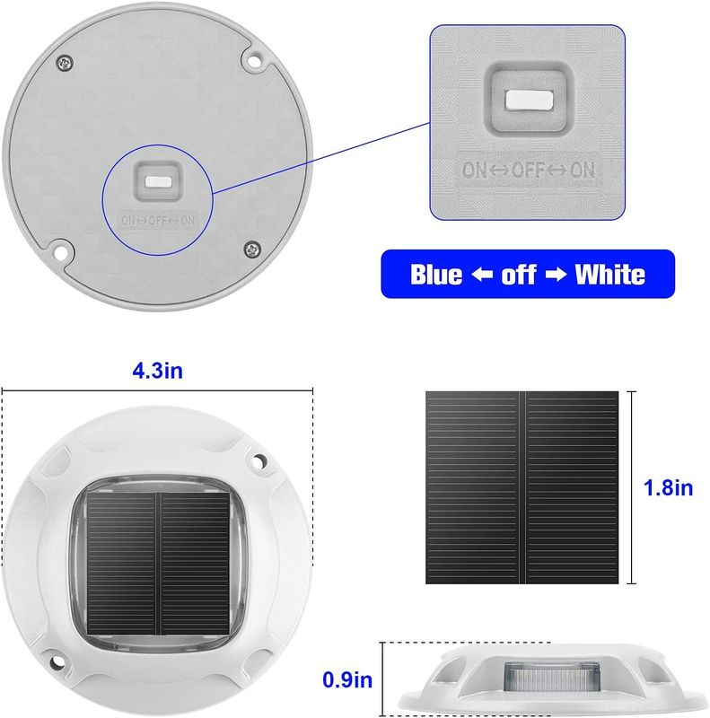 20 λουμέντο ηλιακό φωτιστικό κατάστρωμα με προστασία από το νερό IP67 και προειδοποίηση ημέρας 6000K για εξωτερική χρήση